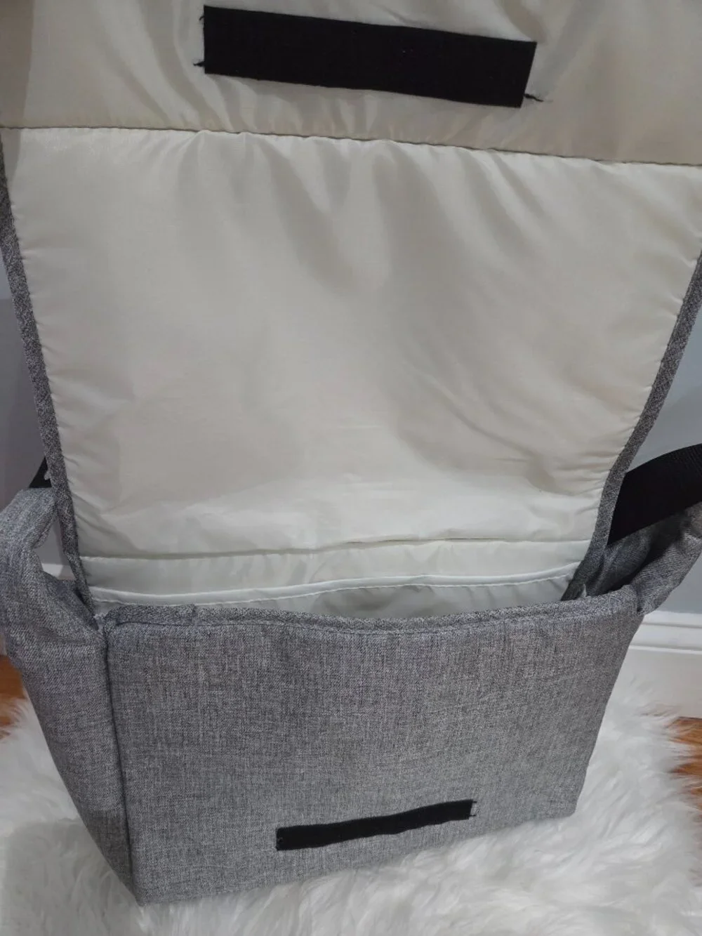 Gray Messenger Style Diaper Bag